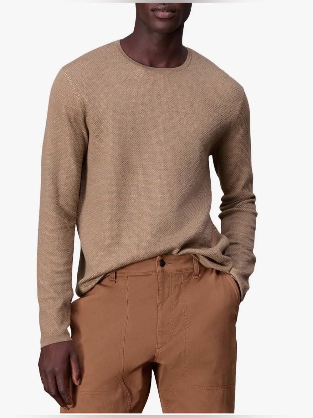 Men’s Rag & Bone Bennett Crewneck Sweater Desert Size Medium